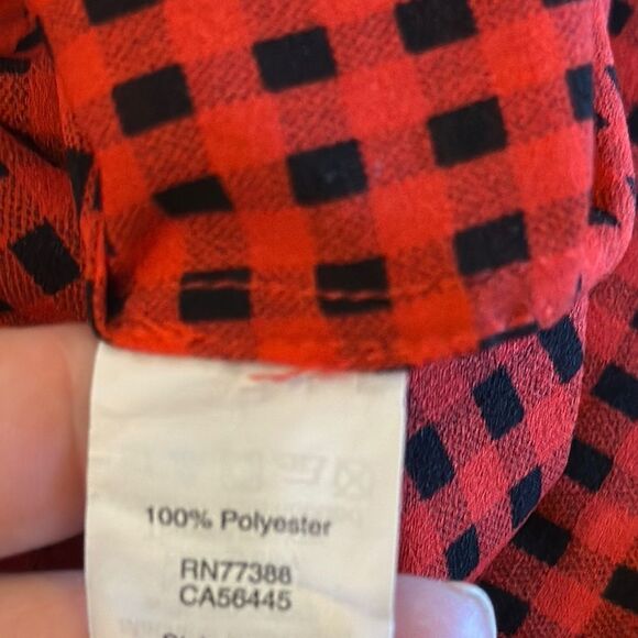 J. Crew Factory Women’s Checkered Red & Black Button Down Shirt - Size L - Picture 6 of 7